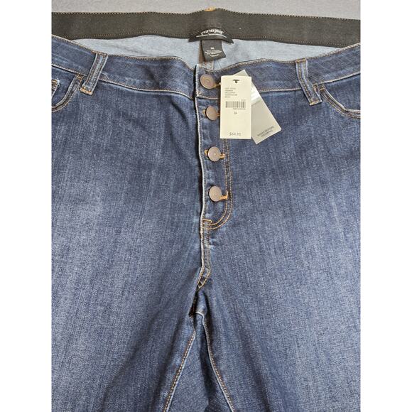 Venezia Jeans Womens 26 Blue Lane Bryant Mid Rise Skinny Ankle Elastic Waistband - Picture 2 of 10